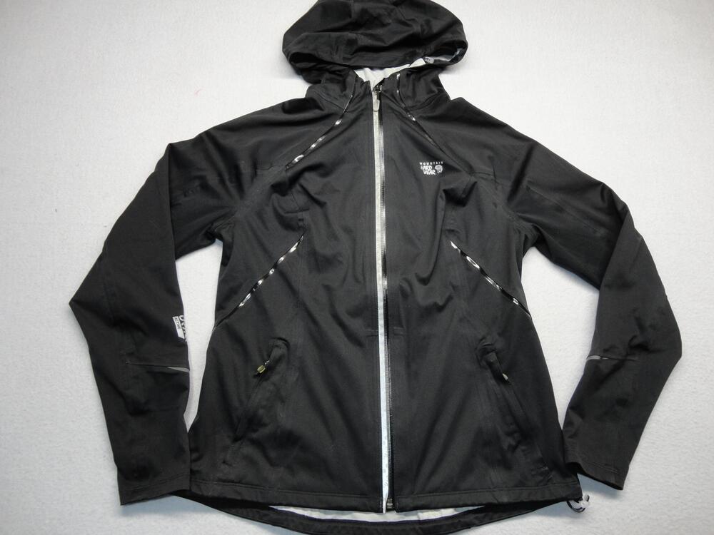Mountain Hardwear Jacket Womens Medium Black Dry.Q Active Hooded Waterproof